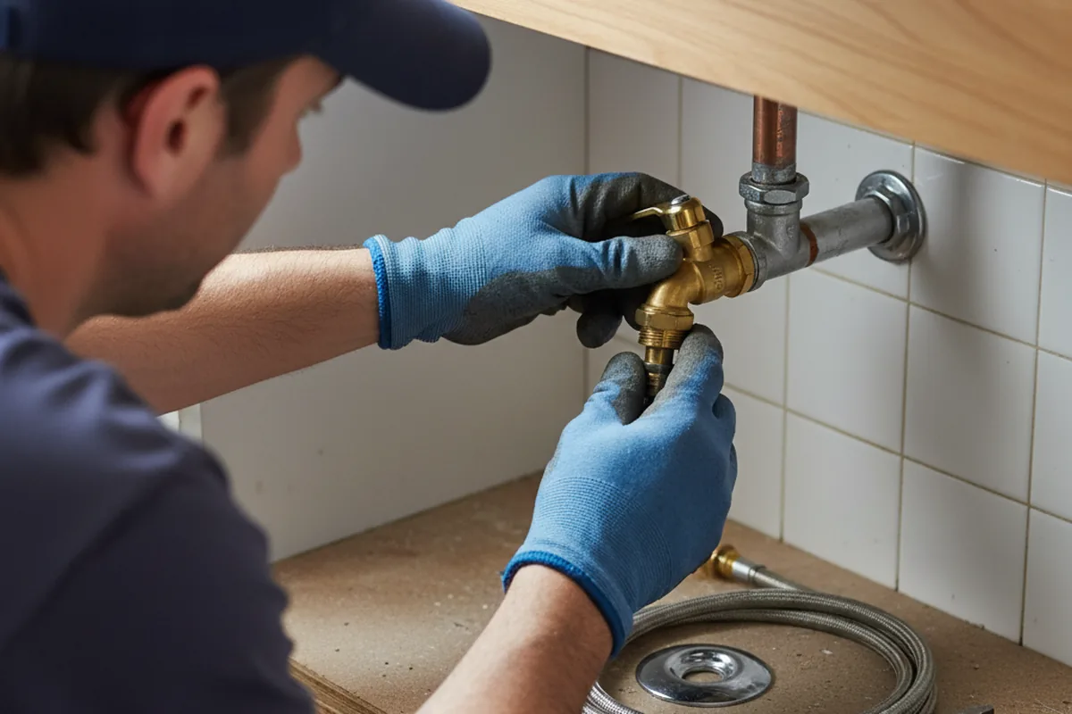 Shutoff valve and fitting work during Emergency Plumbing in Afton